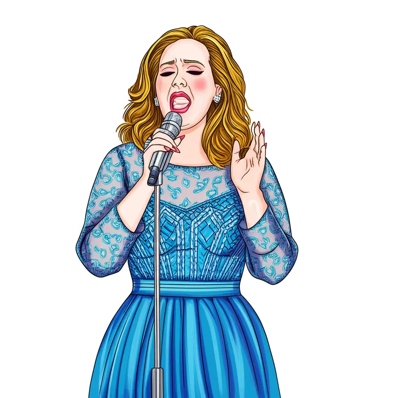 Adele Singing Sensation Coloring Page colored reference