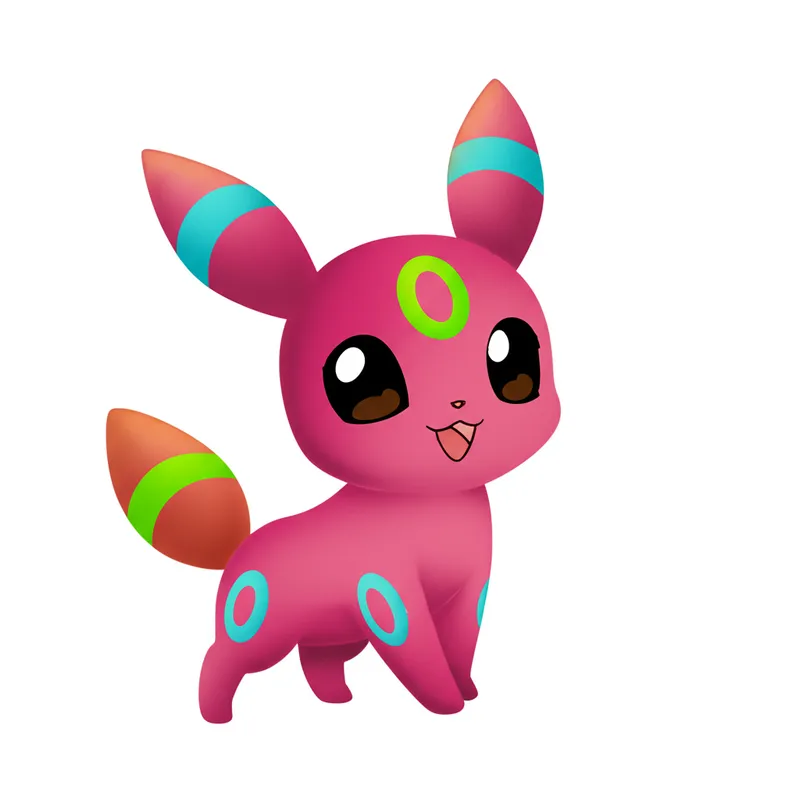 Adorable Chibi Umbreon Pokémon Coloring Page colored reference