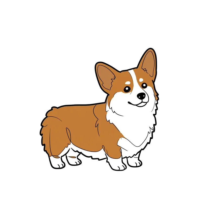 Adorable Corgi Dog Coloring Page colored reference