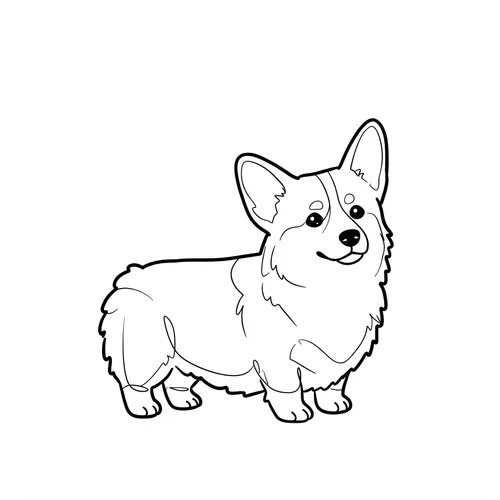 Adorable Corgi Dog Coloring Page coloring page