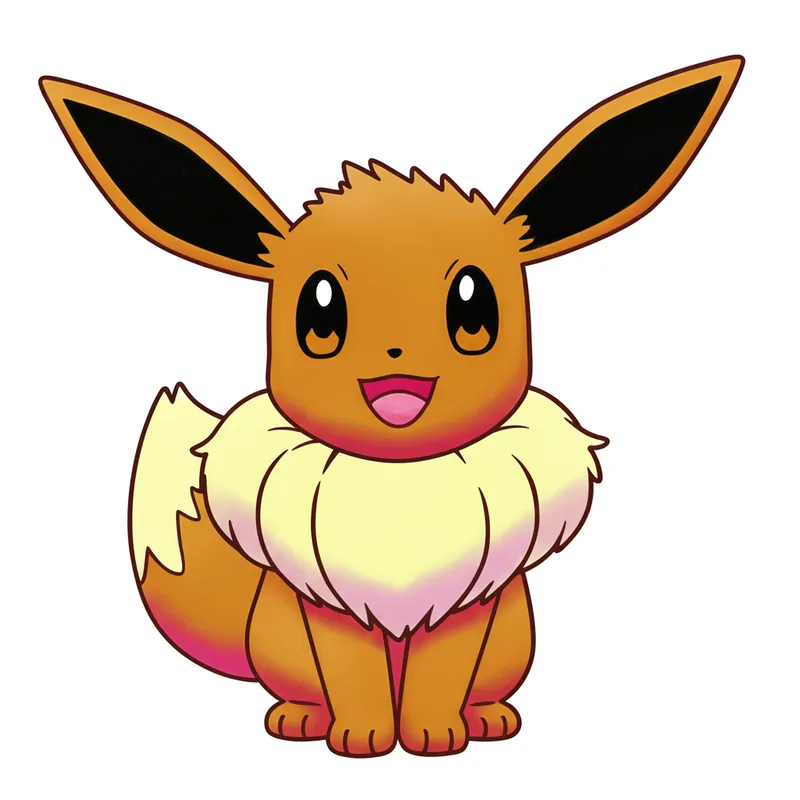 Adorable Eevee Pokémon Coloring Page colored reference