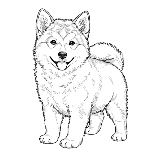Adorable Fluffy Puppy Coloring Page coloring page