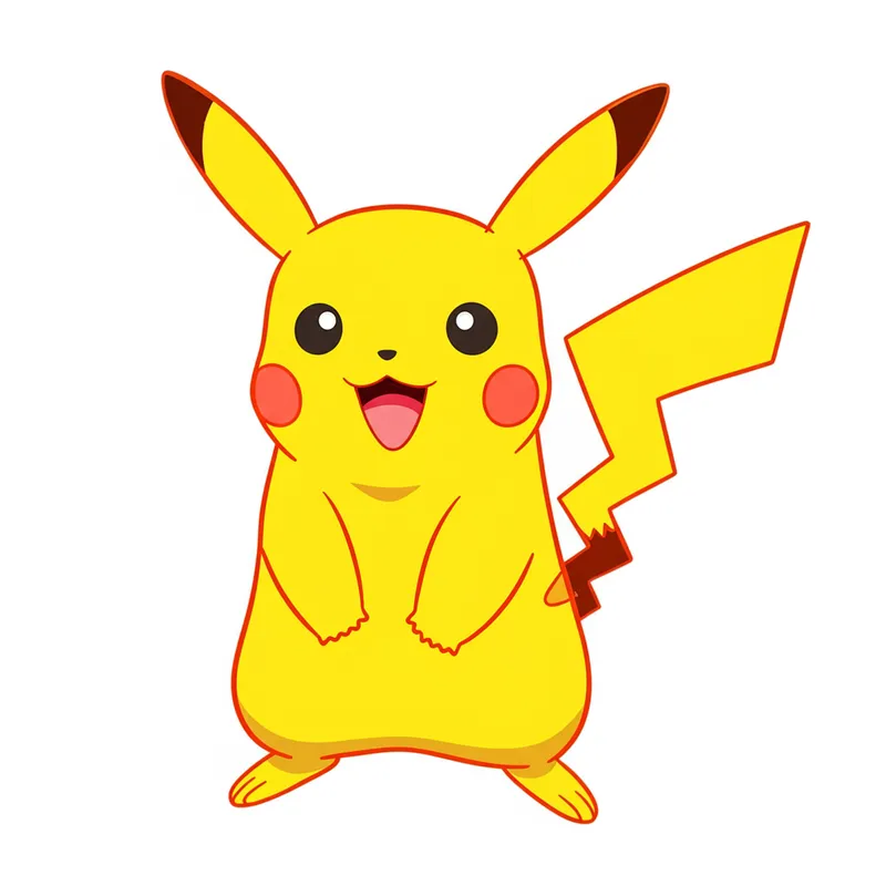 Adorable Pikachu Coloring Page colored reference