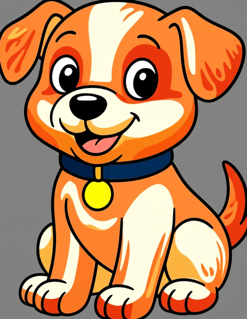 Adorable Sitting Puppy Coloring Page colored reference