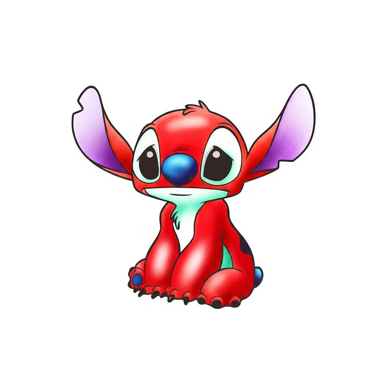 Adorable Stitch Coloring Page colored reference