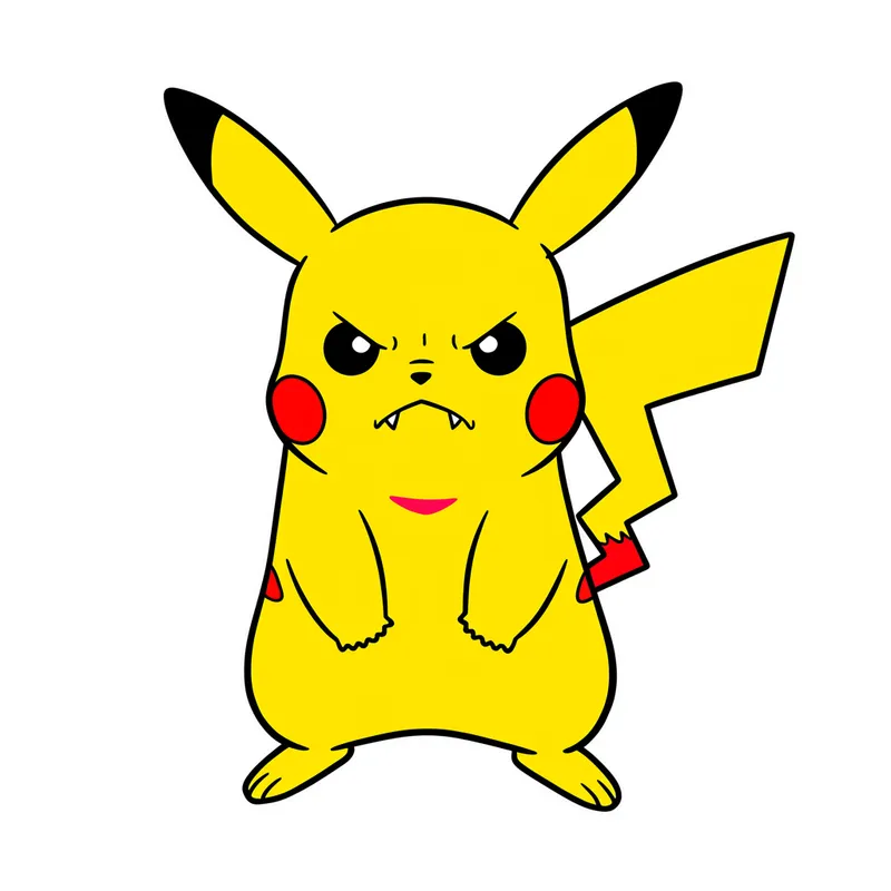 Angry Pikachu Coloring Page colored reference