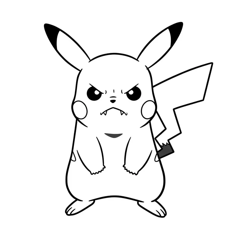 Angry Pikachu Coloring Page coloring page