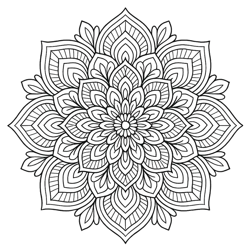 Beautiful Flower Mandala Coloring Page coloring page