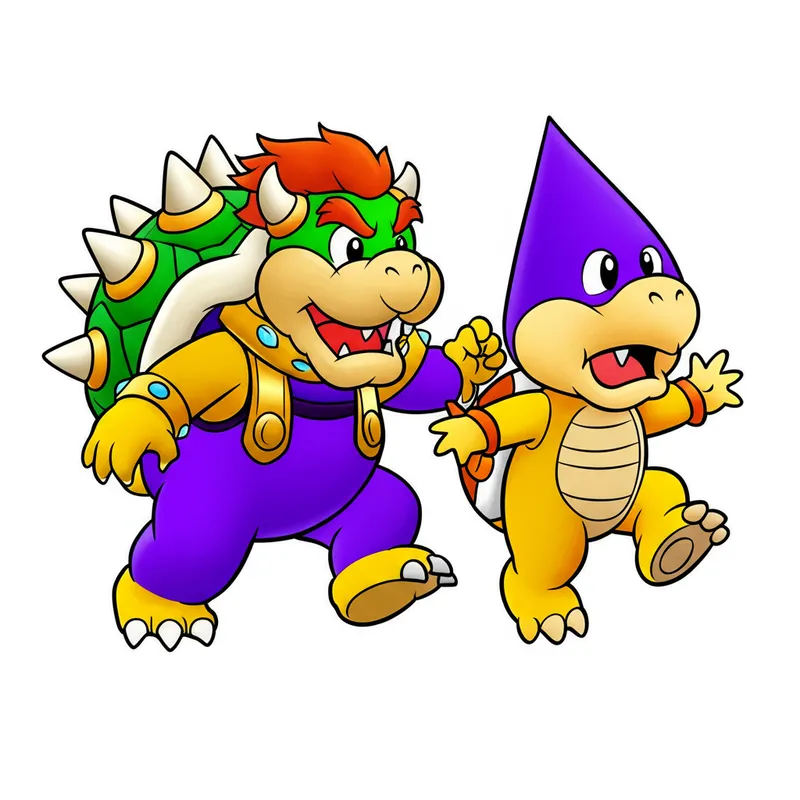 Bowser and Koopa Troopa Dynamic Duo Coloring Page colored reference