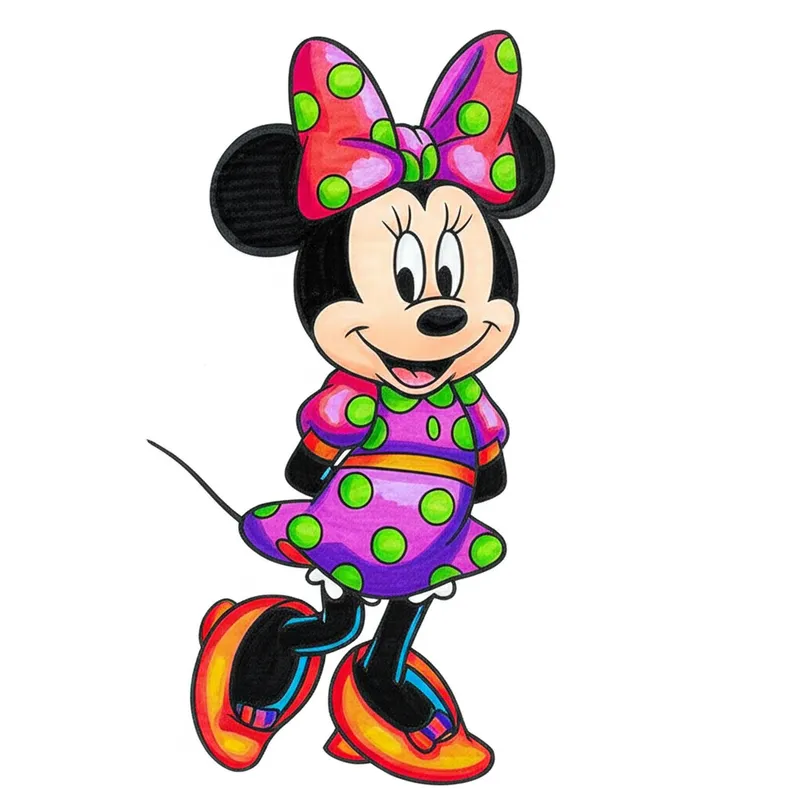Charming Minnie Mouse Coloring Page colored reference