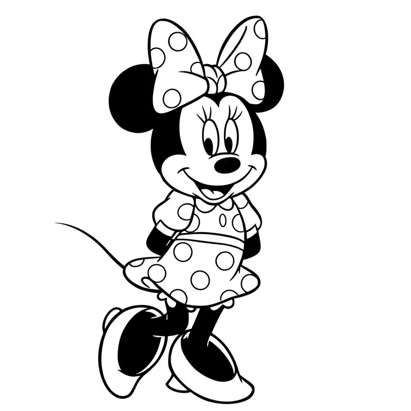Charming Minnie Mouse Coloring Page coloring page