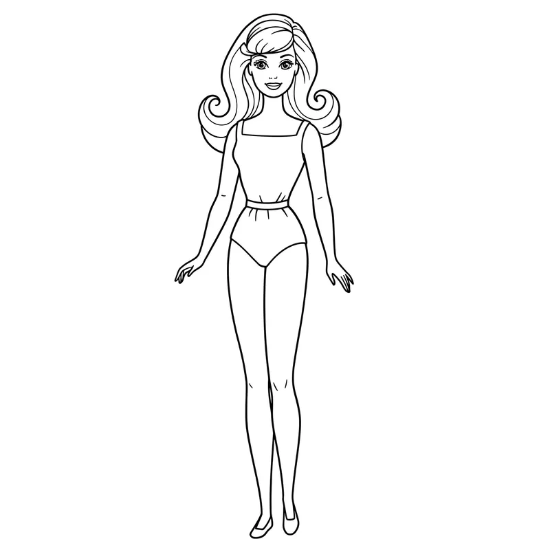 Chic Fashion Doll Coloring Page coloring page