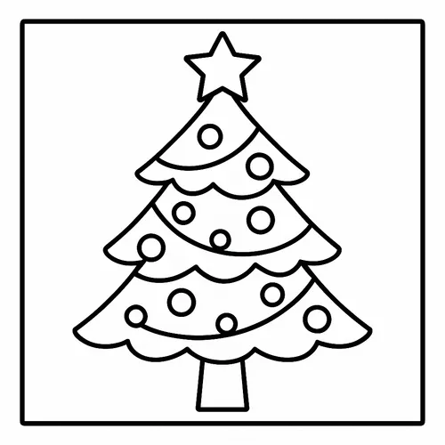Festive Christmas Tree Coloring Page coloring page