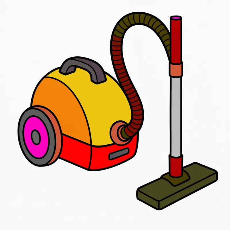 Classic Canister Vacuum Cleaner Coloring Page colored reference