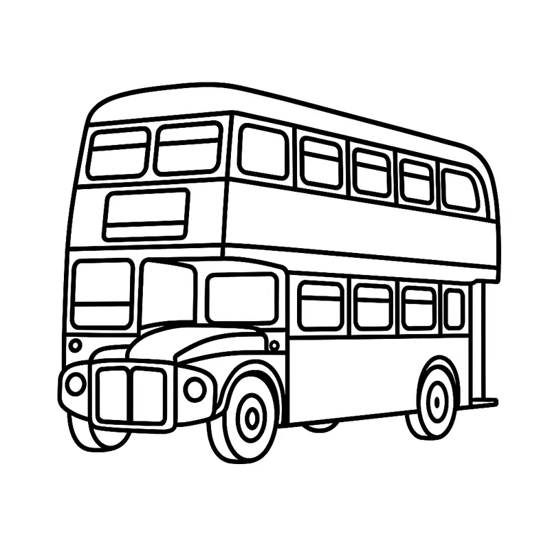 Classic Double-Decker Bus Coloring Page coloring page