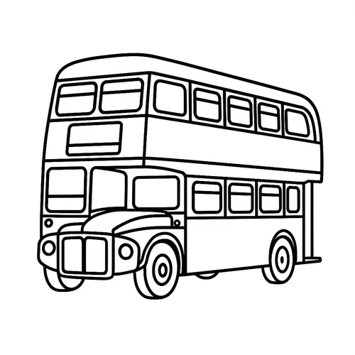 Classic Double-Decker Bus Coloring Page coloring page