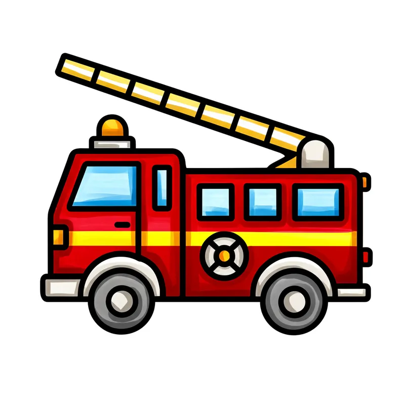 Classic Fire Truck Coloring Page colored reference
