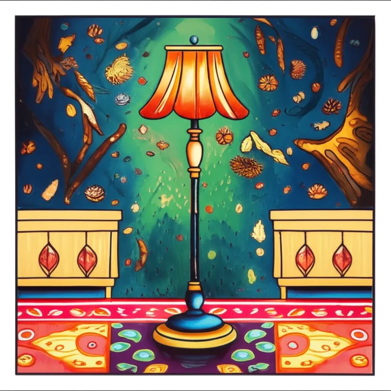 Classic Floor Lamp Coloring Page colored reference