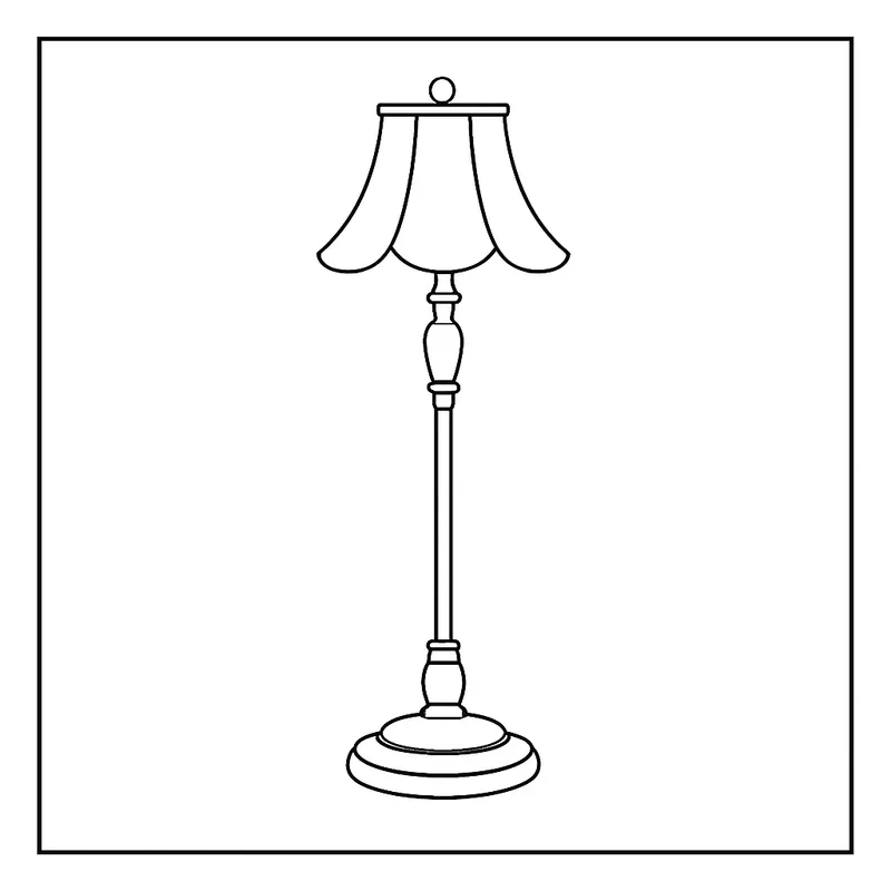 Classic Floor Lamp Coloring Page coloring page