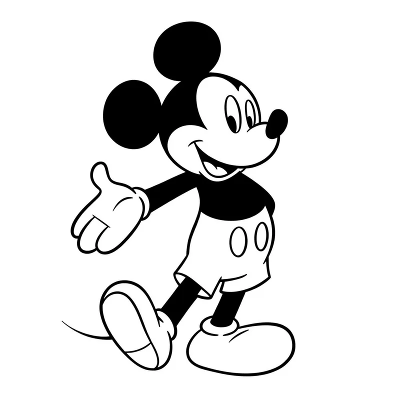 Classic Mickey Mouse Welcoming Coloring Page coloring page