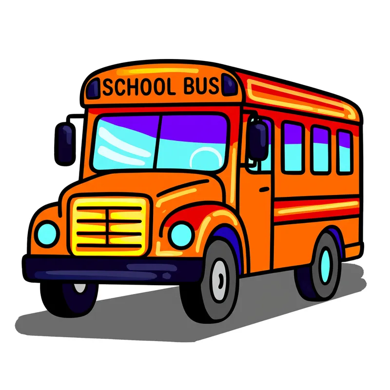 Classic School Bus Coloring Page colored reference