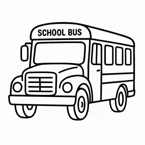 Classic School Bus Coloring Page coloring page