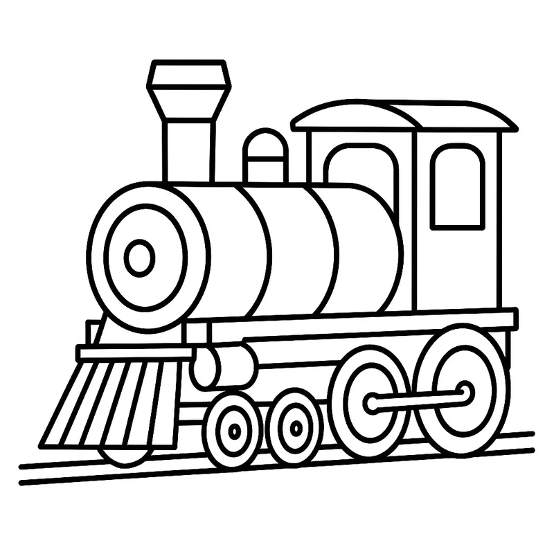 Classic Steam Train Coloring Page coloring page