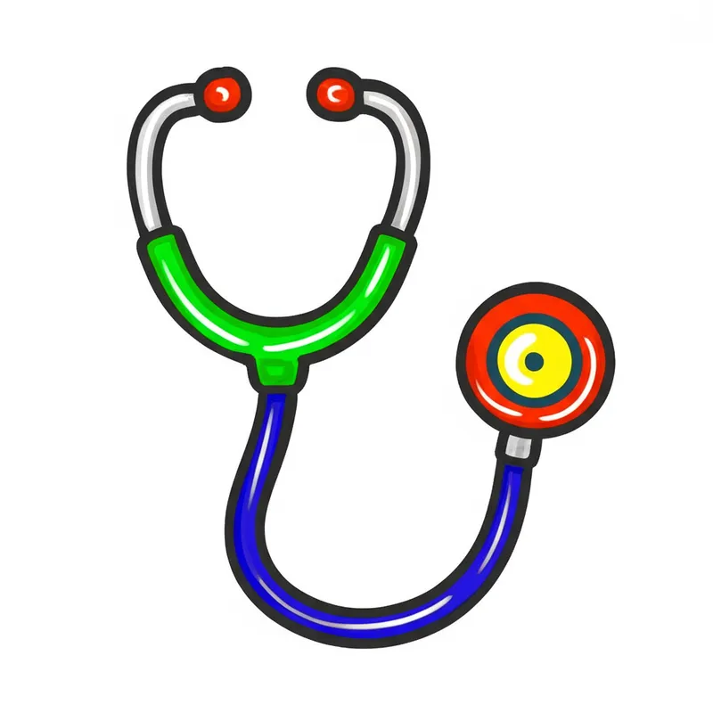 Classic Stethoscope Coloring Page colored reference