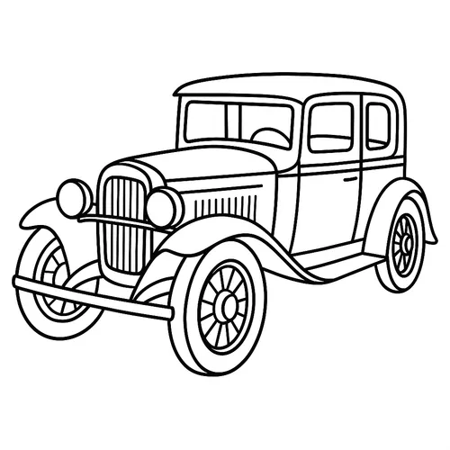 Classic Vintage Car Coloring Page coloring page