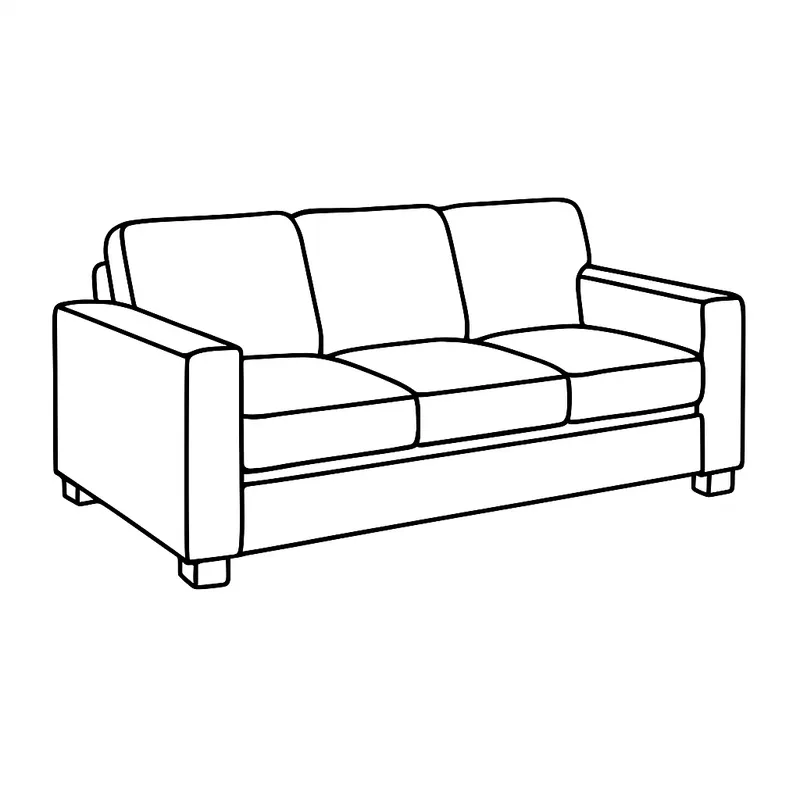 Cozy Modern Sofa Coloring Page coloring page