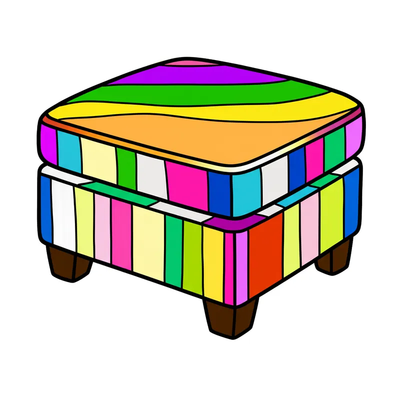Cozy Ottoman Coloring Page colored reference