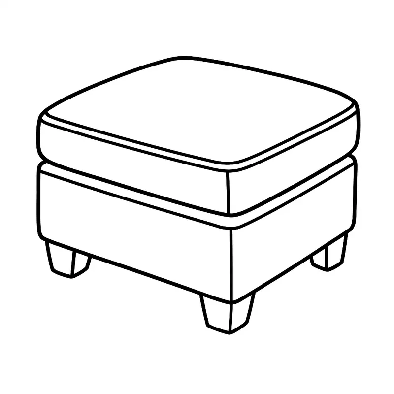 Cozy Ottoman Coloring Page coloring page