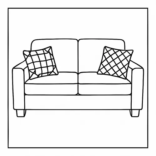 Cozy Sofa and Pillows Coloring Page coloring page