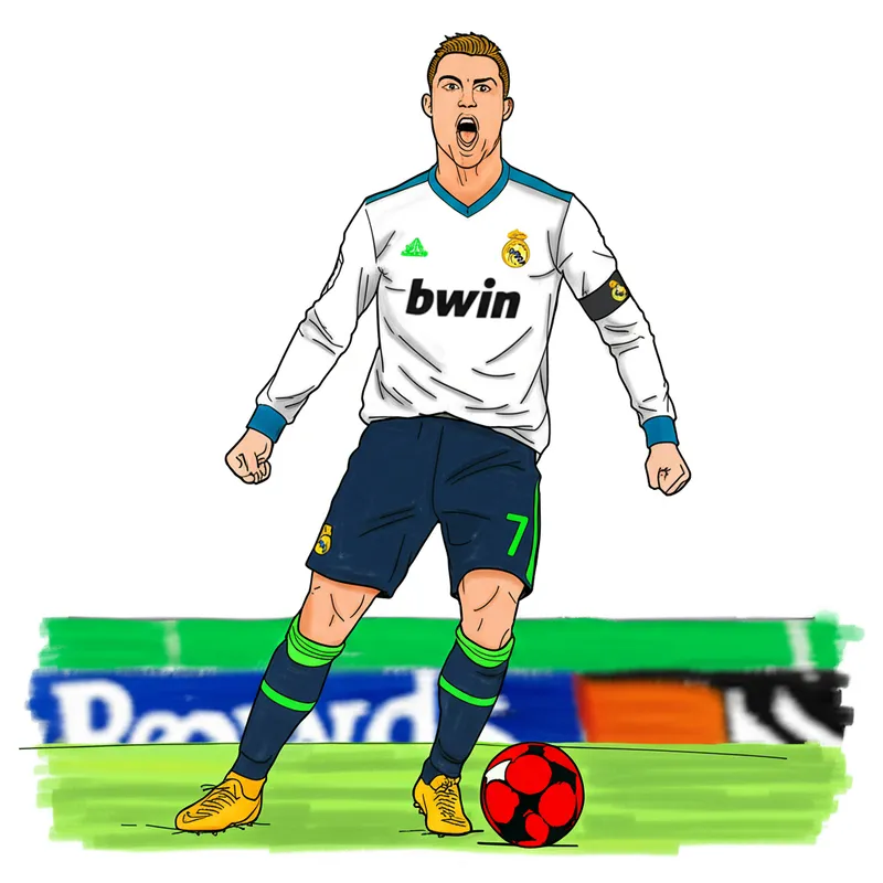 Cristiano Ronaldo Goal Celebration Coloring Page colored reference