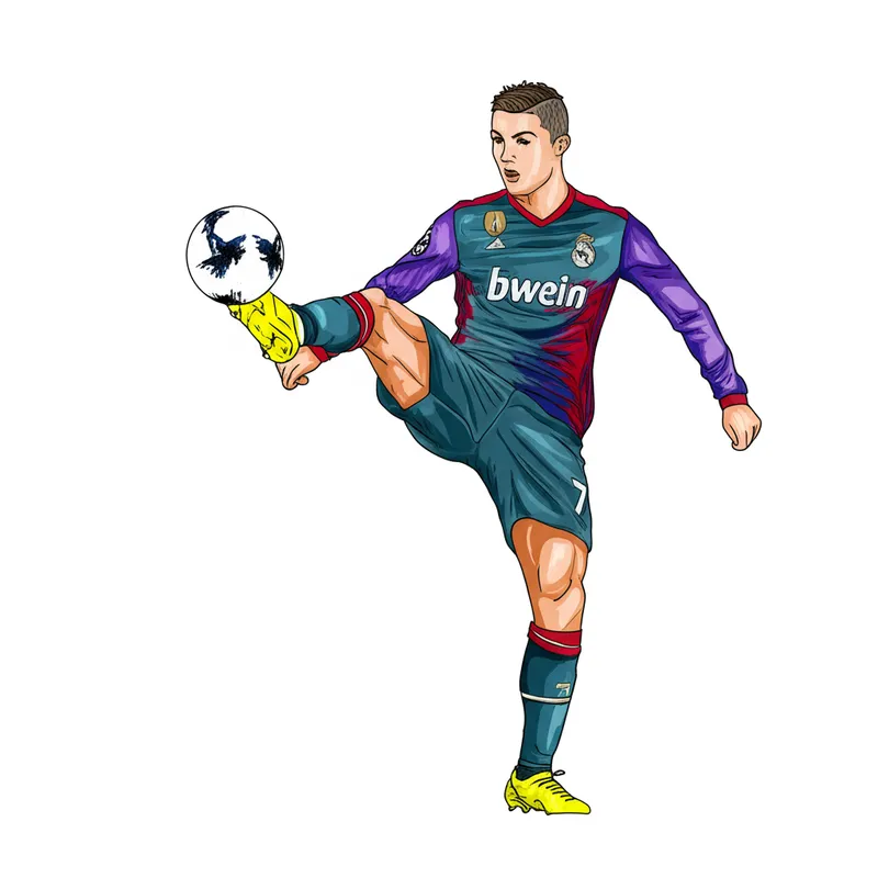 Cristiano Ronaldo Legendary Goalscorer Coloring Page colored reference