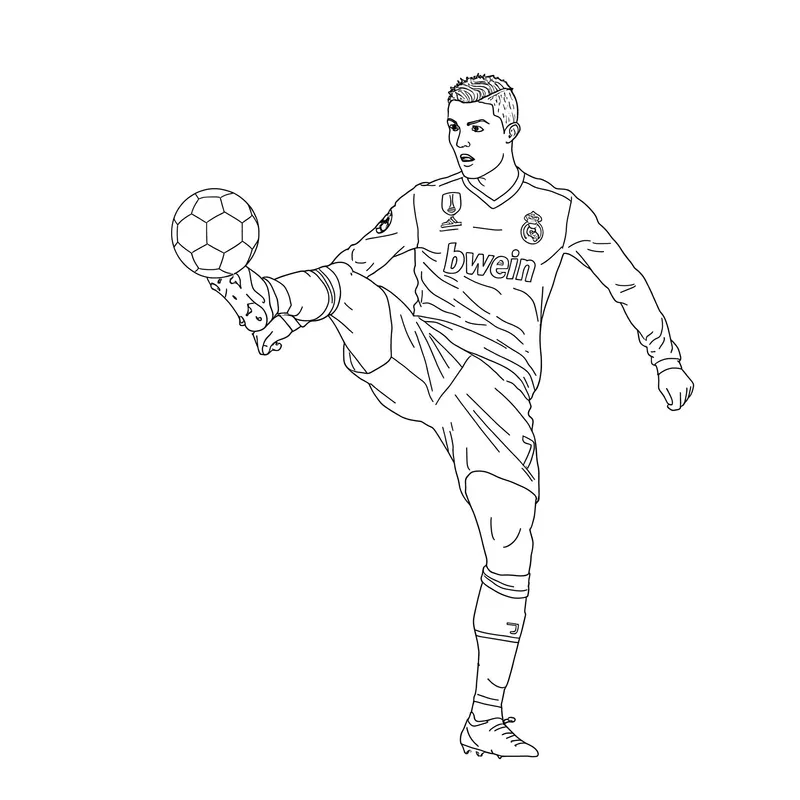 Cristiano Ronaldo Legendary Goalscorer Coloring Page coloring page