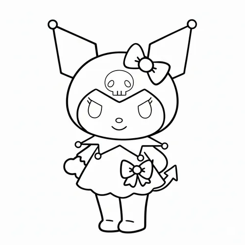 Cute & Cheeky Kuromi Coloring Page coloring page