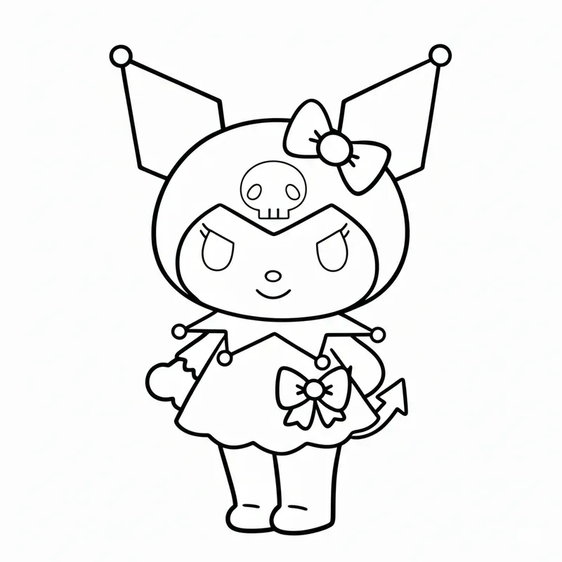 Cute & Cheeky Kuromi Coloring Page coloring page