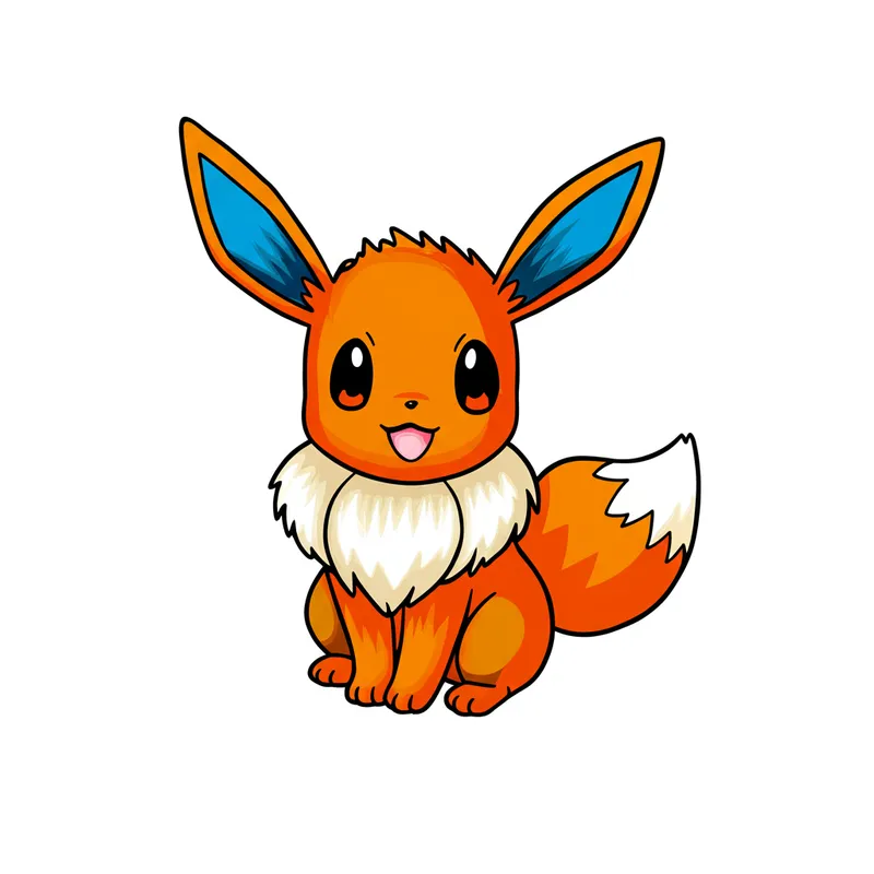 Cute Eevee Pokemon Coloring Page colored reference