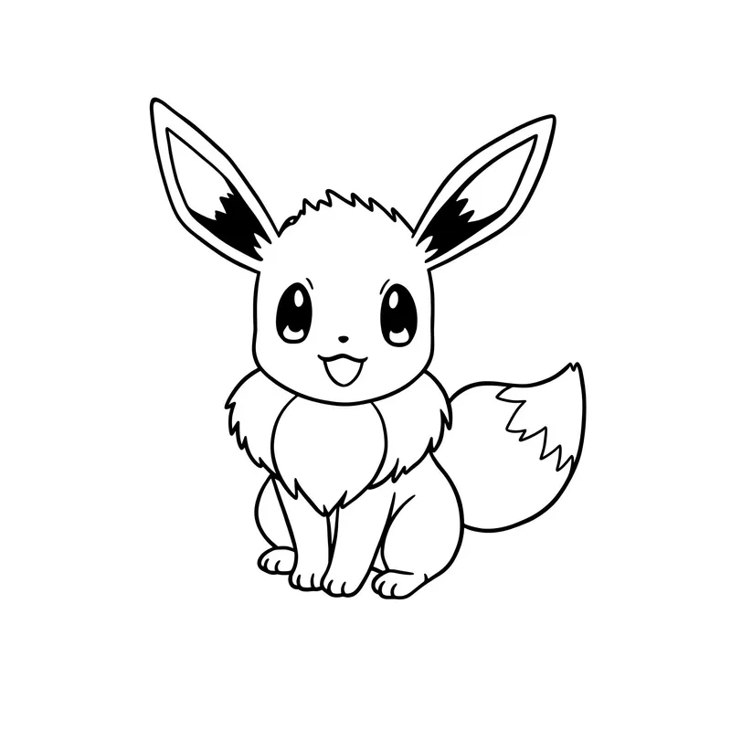 Cute Eevee Pokemon Coloring Page coloring page