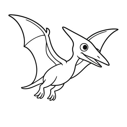 Cute Pterodactyl Flying Coloring Page coloring page