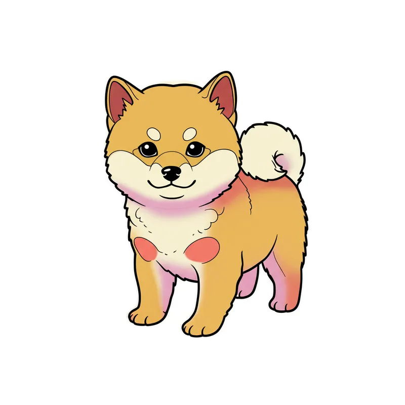 Cute Shiba Inu Puppy Coloring Page colored reference