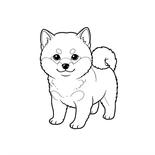 Cute Shiba Inu Puppy Coloring Page coloring page