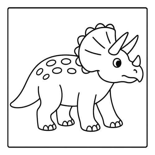 Cute Triceratops Dinosaur Coloring Page coloring page