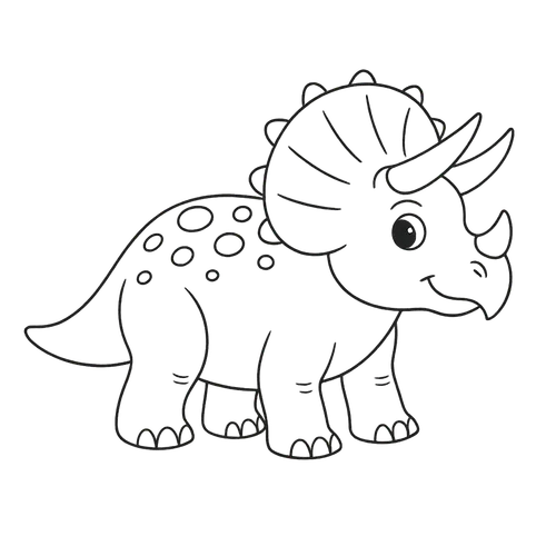 Cute Triceratops Coloring Page coloring page