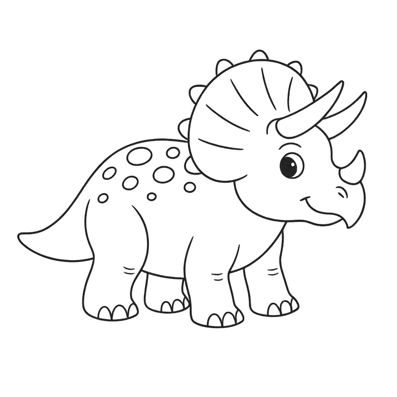 Cute Triceratops Coloring Page coloring page