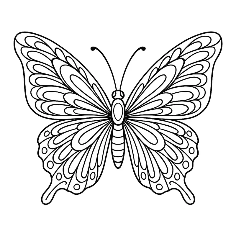 Detailed Butterfly Wing Patterns Coloring Page coloring page