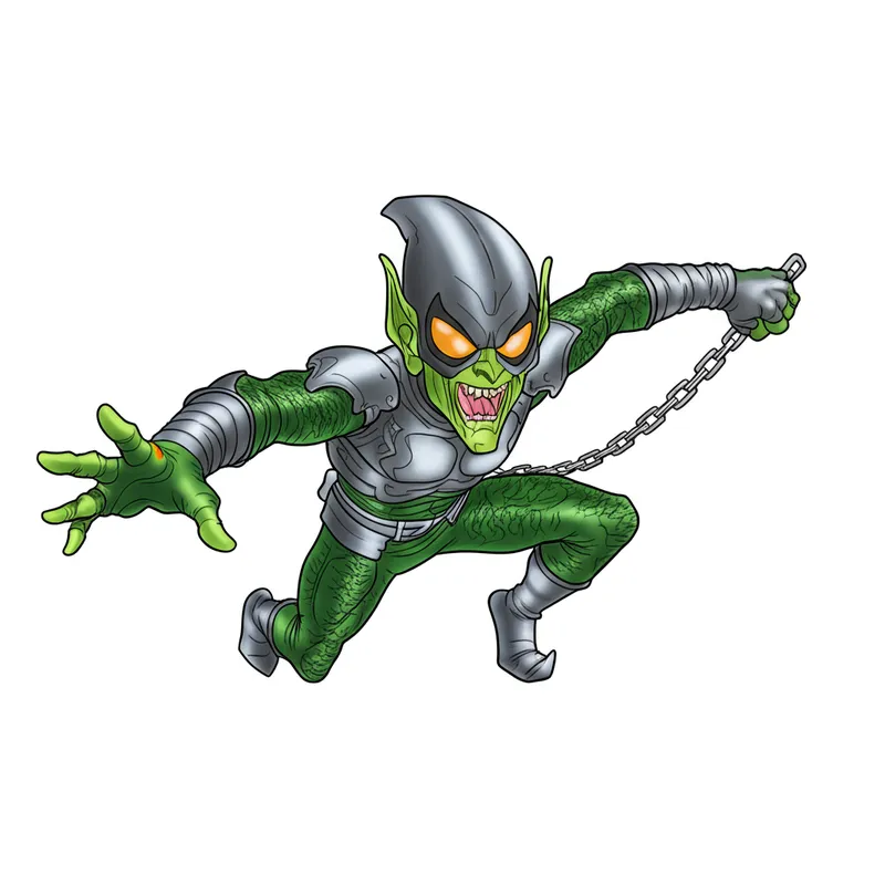 Dynamic Green Goblin Coloring Page colored reference
