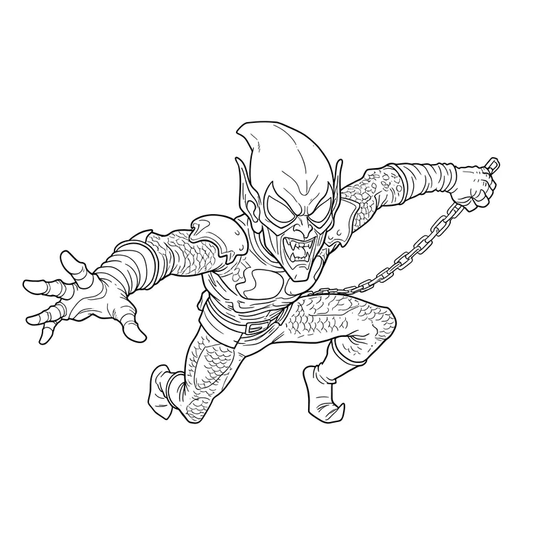 Dynamic Green Goblin Coloring Page coloring page