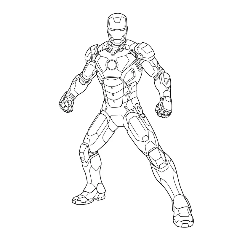 Dynamic Iron Man Coloring Page coloring page